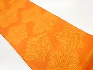 紗 幸美織物製　花模様織出し袋帯